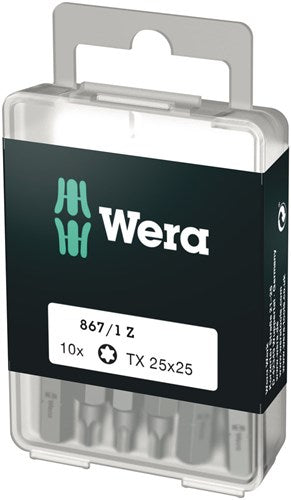 Wera 867 1 Z Torx®-Bits, tx 25 x 25 mm (10 Bits pro Box) – 1 Stück – 05072409001