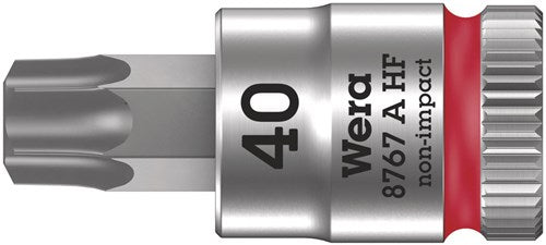 Wera 8767 a HF Torx® Zyklop Bit-Stecknuss-Kombination mit 1 4 Antrieb mit Haltefunktion, Tx 40 x 28 mm – 1 Stück – 05003371001