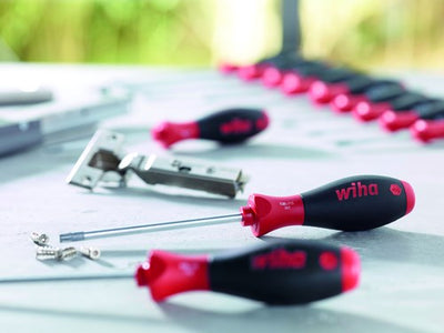 Wiha 302020 Schraubendreher Soft Finish Schlitzkopf mit runder Klinge für tiefsitzende Schrauben 2,0 mm x 65 mm – 00684