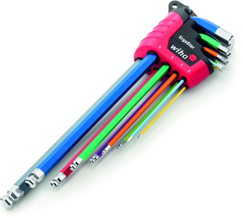 Wiha 43849 | Stiftschlüssel-Satz im Ergostar-Halter | sechseckiger Kugelkopf | 10-teilig - 43849
