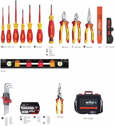Wiha 46816 | Werkzeugkasten XL 2 elektrisch | Elektriker | 41-teilig - 46816