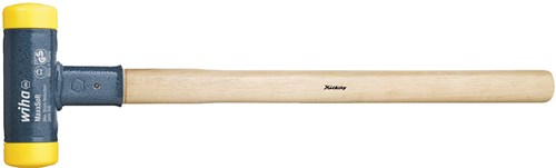 Wiha Kunststoffhammer rückstoßfrei | mit Hickorystiel | runder Schlagkopf | 115mm | 30 mm – 2093 – 02093