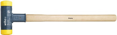 Wiha Kunststoffhammer rückstoßfrei | mit Hickorystiel | runder Schlagkopf | 115mm | 30 mm – 2093 – 02093
