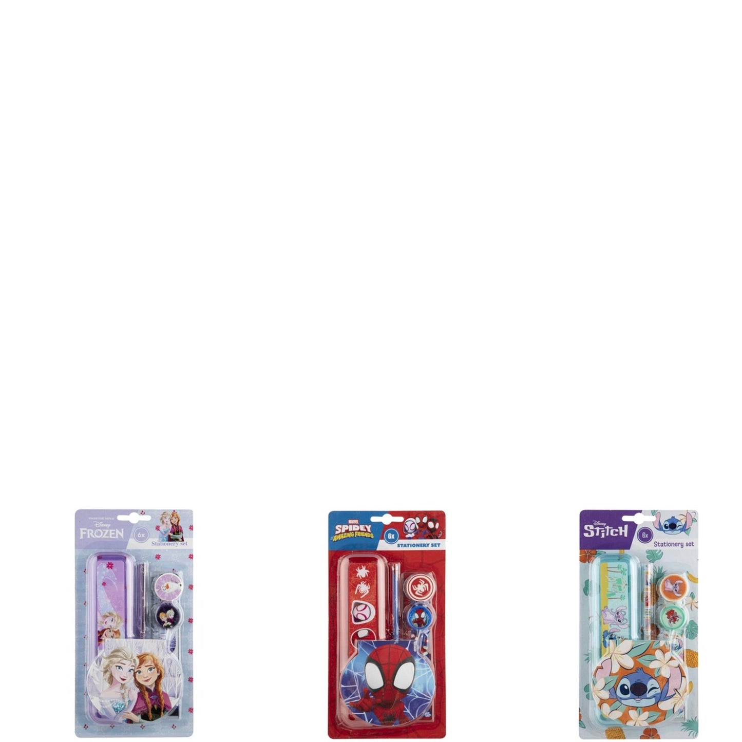 Disney Spiderman Stitch Frozen Briefpapier-Set, 6-teilig