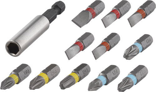Wolfcraft Bit-Set | Schlitztraverse | ph pz | 12-teilig | 1 Satz - 2445000