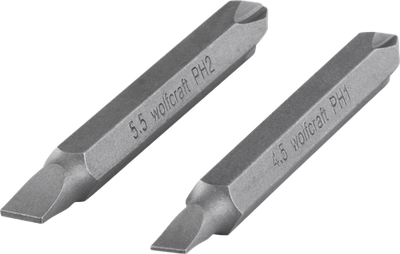 Wolfcraft Doppelbits | solide | PH-Slot | l65mm | 2 Stück - 2407000