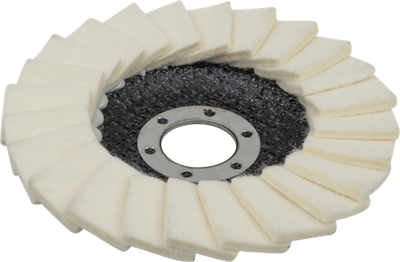 Wolfcraft Fächerscheibe | mit Filz | ø115 x 22mm | 1 Stück - 8424099
