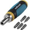 Wolfcraft Mini-Handschraubendreher | Ratschenfunktion | Set 6-teilig | inkl. 5 Bit - 1237000
