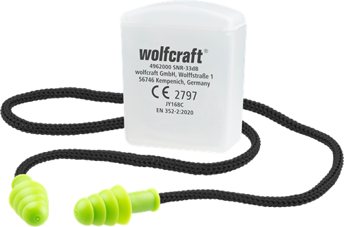 Wolfcraft-Ohrstöpsel | mit Kordel | 1 Paar - 4962000