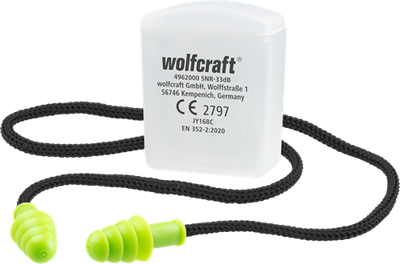 Wolfcraft-Ohrstöpsel | mit Kordel | 1 Paar - 4962000