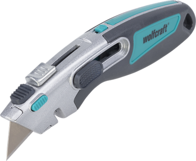 Wolfcraft professionelles Doppelsicherheitsmesser | mit Trapezklinge | 1 Stück - 4106000