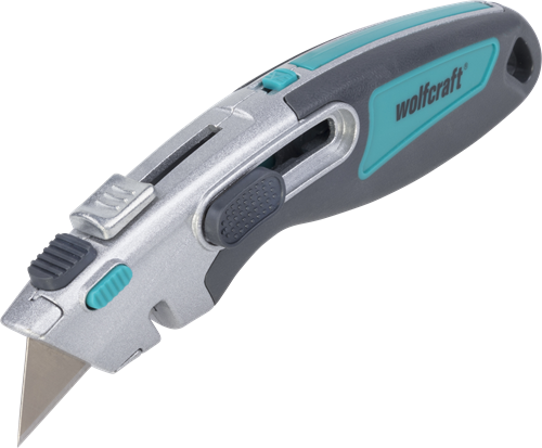 Wolfcraft professionelles Doppelsicherheitsmesser | mit Trapezklinge | 1 Stück - 4106000