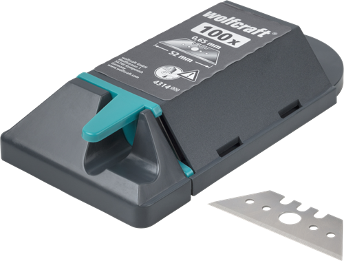 Wolfcraft professionelle Trapezmesser | 0,65 x 52 mm | 100 Stück - 4314000
