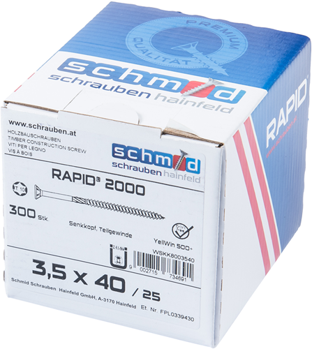 Schmid schrauben rapid2000 tx schraube 3,5x40 300 vz - wskk8003540