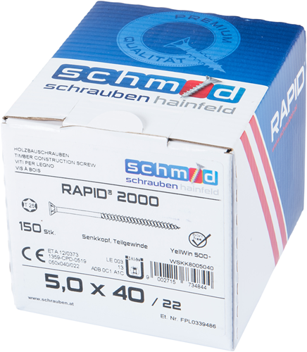 Schmid schrauben rapid2000 tx schraube 5,0x100 100 vz - wskk8005099