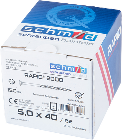 Schmid schrauben rapid2000 tx schraube 5,0x100 100 vz - wskk8005099