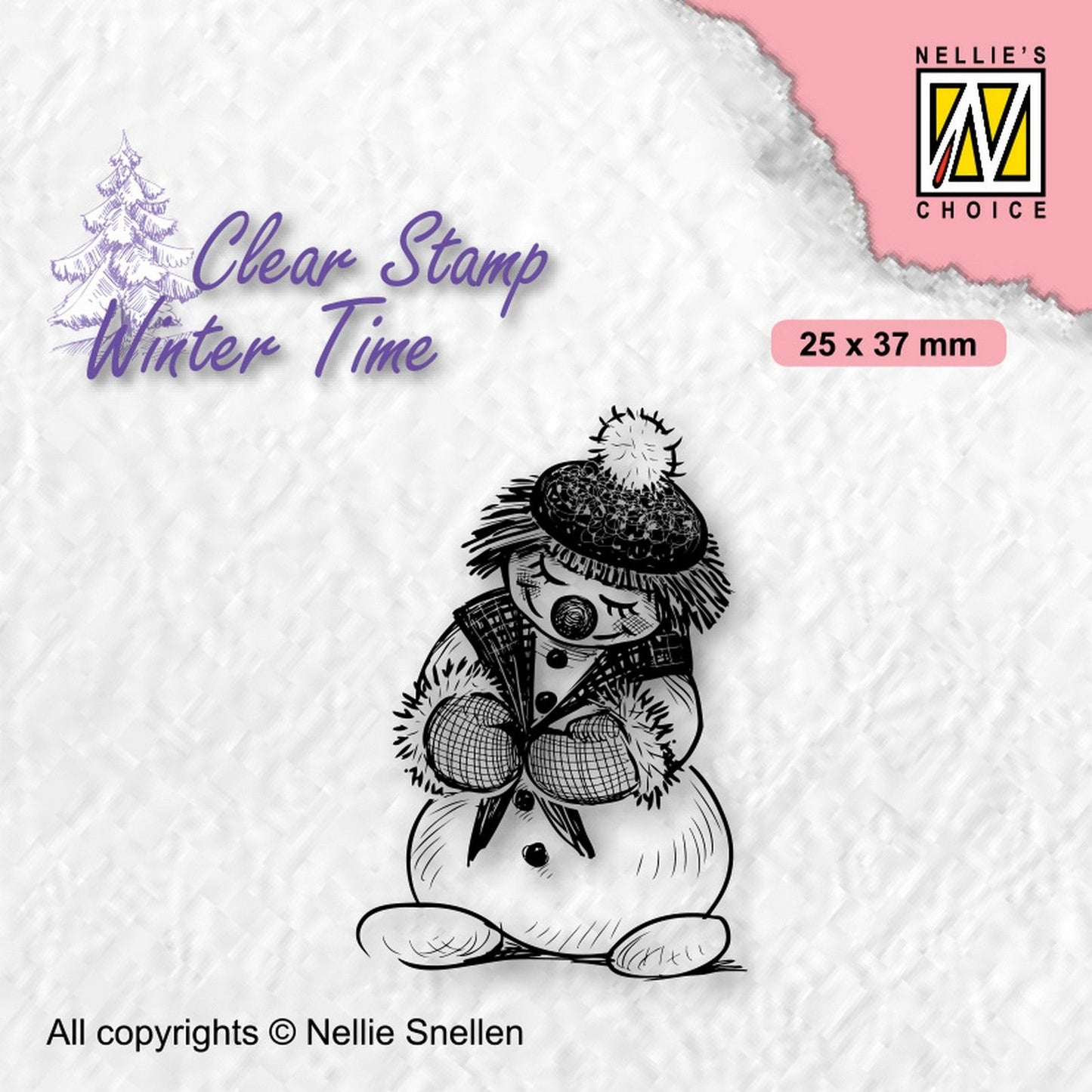 Nellies Wahl • Winterzeit-Klarstempel, schüchterner Schneemann