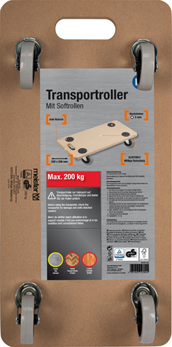 Meister Meister 0821300 Plattform Car 59x29x11Cm 200 kg Mdf Brown Black