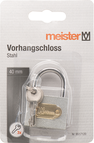 Meister Vorhängeschloss Stahl 40 mm breit – wu9517120