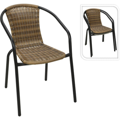 Stapelstuhl Rattan braun