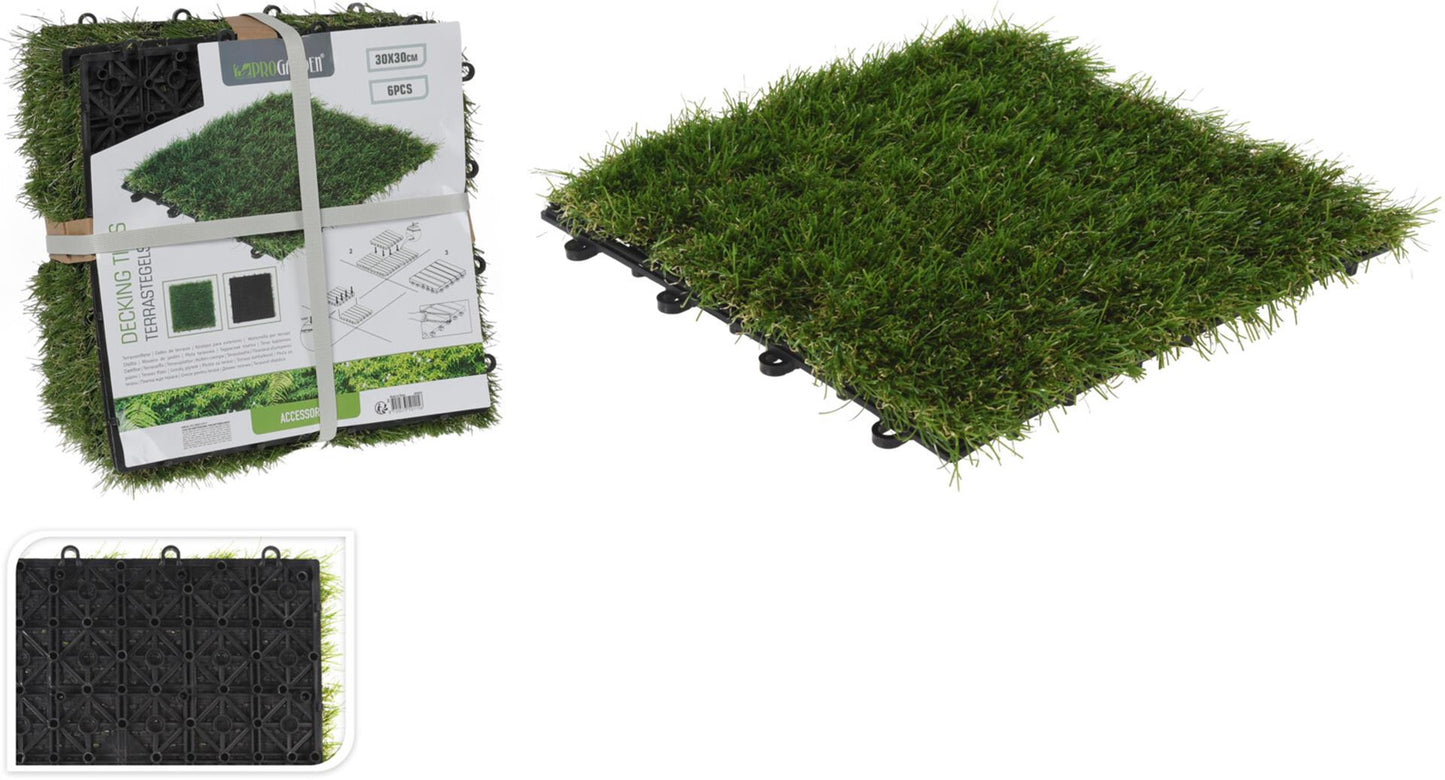 Progarden Progarden künstliche Grasfliesen 6 PCs