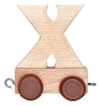 Holzbuchstaben X mit Rädern 6 cm hoch