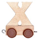 Holzbuchstaben X mit Rädern 6 cm hoch