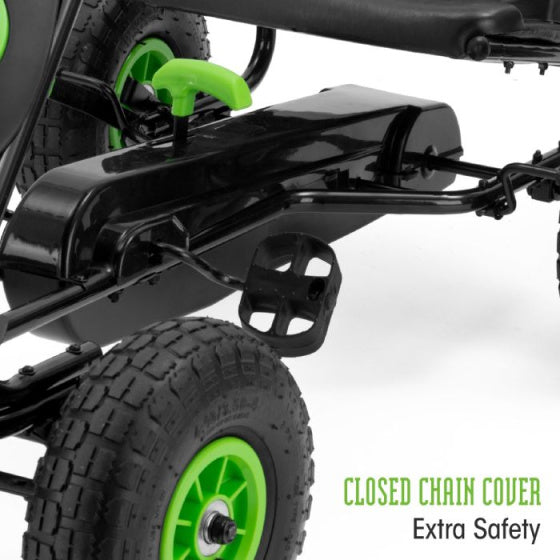 Xootz Viper Go Kart Skelter Junior Black Green