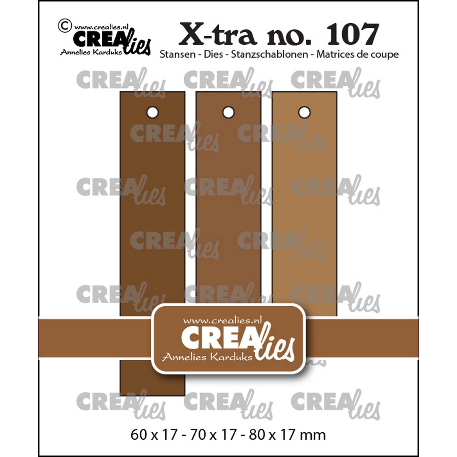 Crealies • Xtra-Stanzformen, gerade Etiketten, glatt
