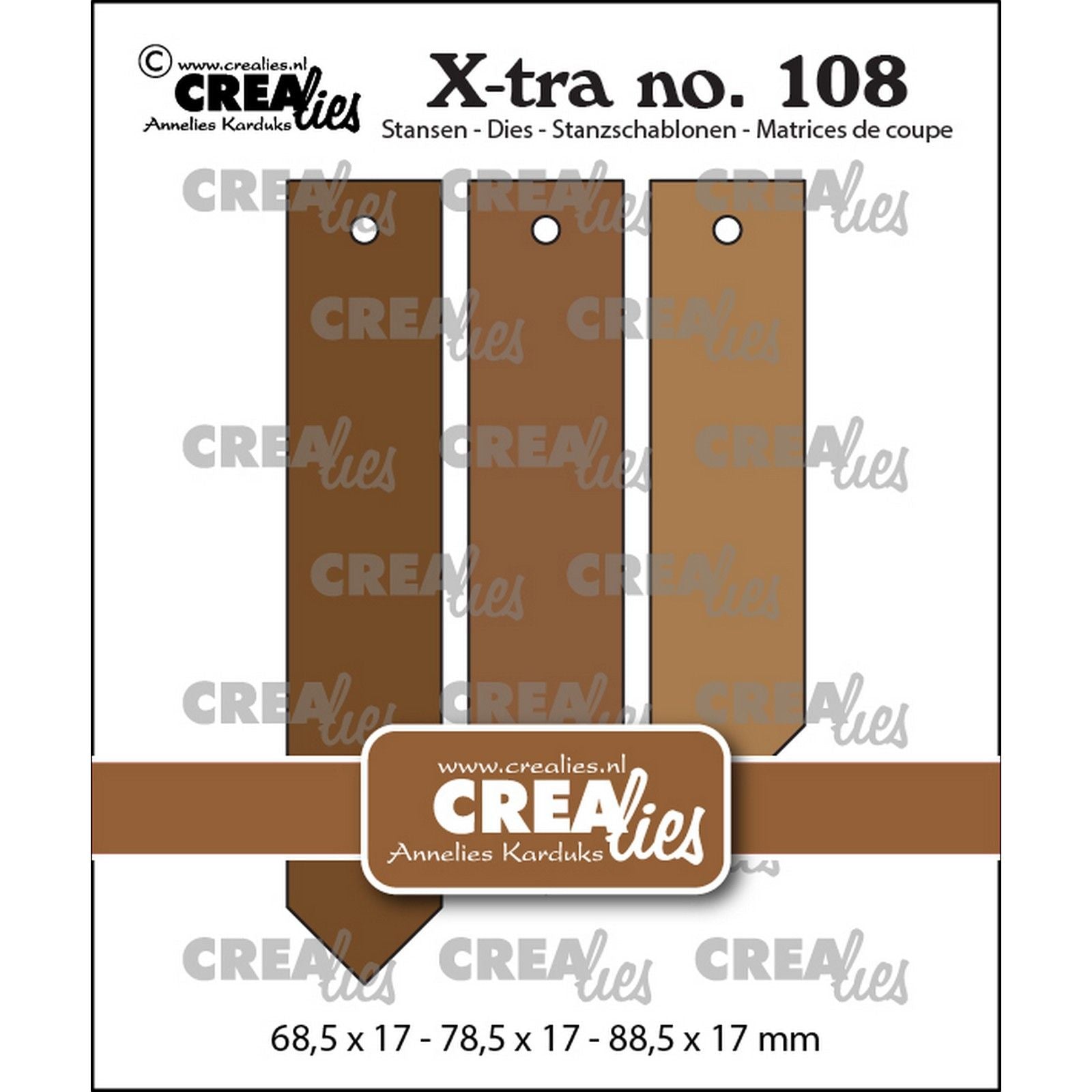 Crealies • Xtra-Stanzformen, glatte, spitze Etiketten