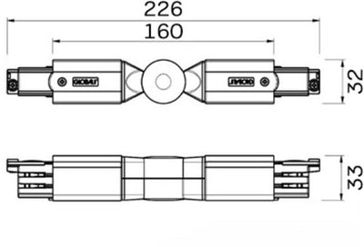 Xts Eckstück verstellbar für. Schiene 3-phasig schwarz - 5050044