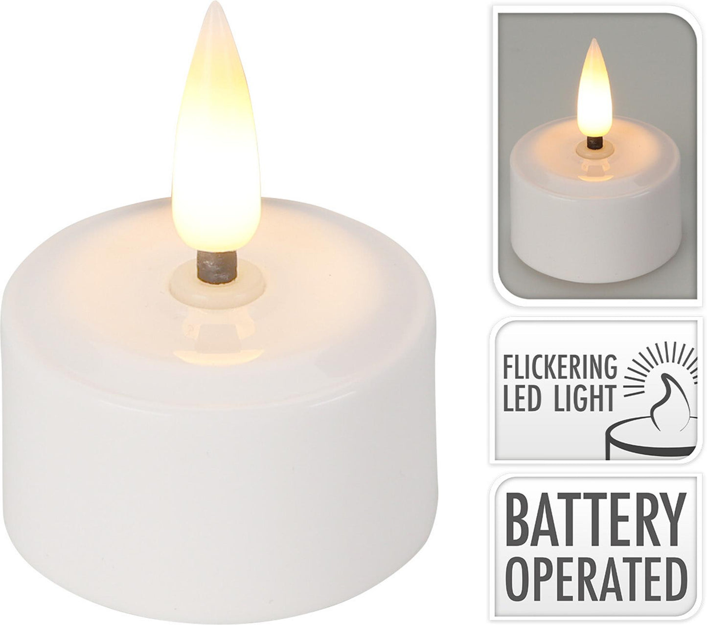 Home Styling Teelicht-Nachfüllset LED 4-teilig exkl. Ladegerät