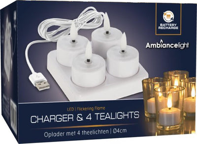 Andere Marken wiederaufladbare LED-Teelicht-Set 4-Stück