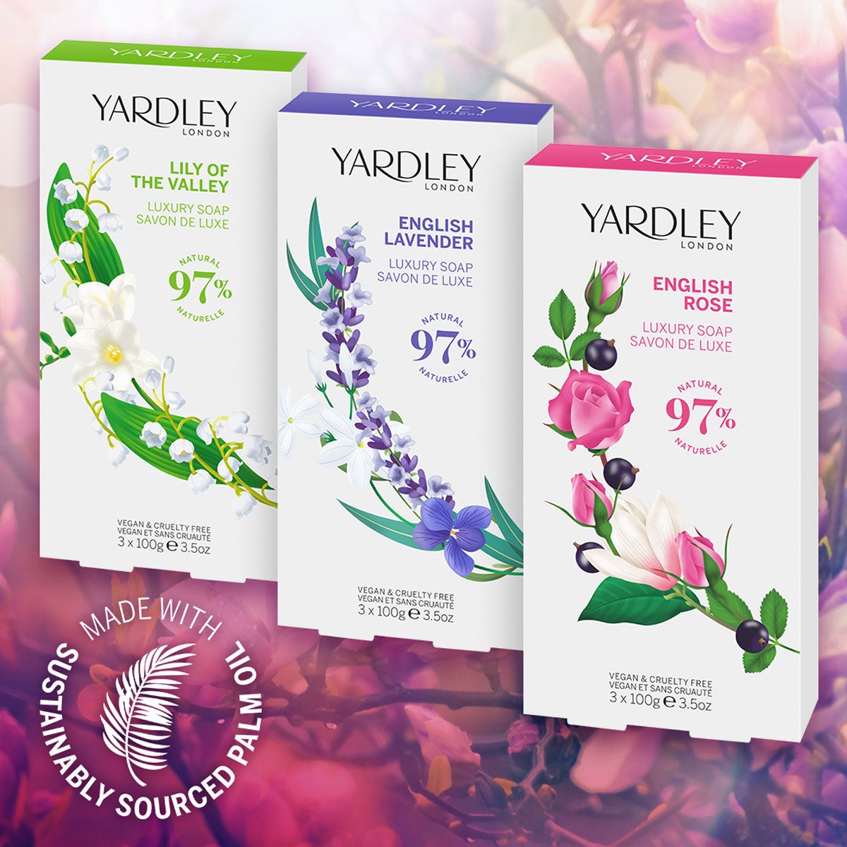 Yardley London English Seife Lily of the Valley 3x100gr.