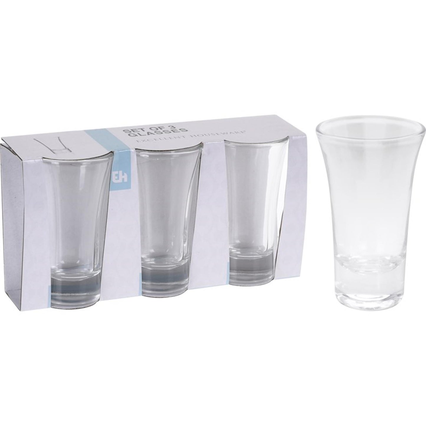 Excellent Houseware Schnapsglas-Set, 3-teilig, 80 ml