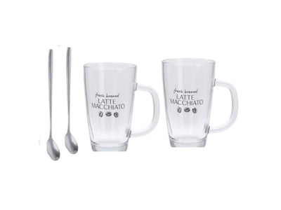 Excellent Houseware Latte Macchiato-Set, 4-teilig, 300 ml