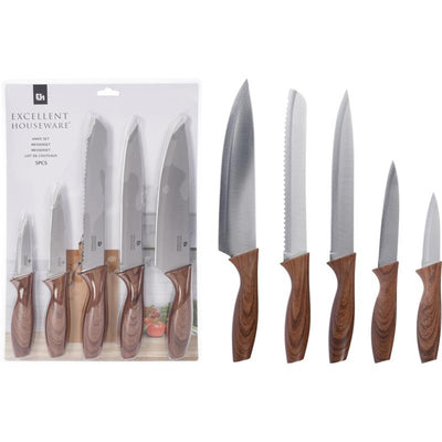 Ausgezeichnetes Haushaltsmesser-Set, 5-teilig, Holzdesign