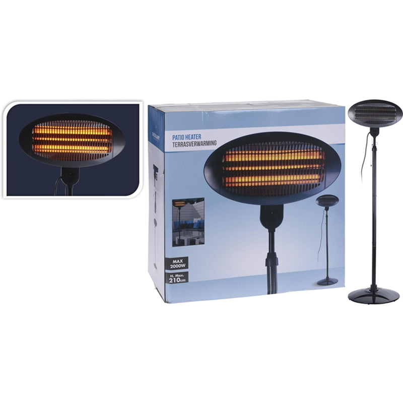 Ausgezeichnete Elektrik -Elektrik -Terrasse Biere 2000 W Quarz schwarz