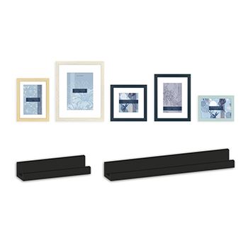 Zep Fotorahmen Set EG958 Maratea 5 Teile mit 2 Wandregalen