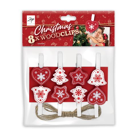 Zep Christmas Kit Holzklammern Rot Lk38r 8 Stück