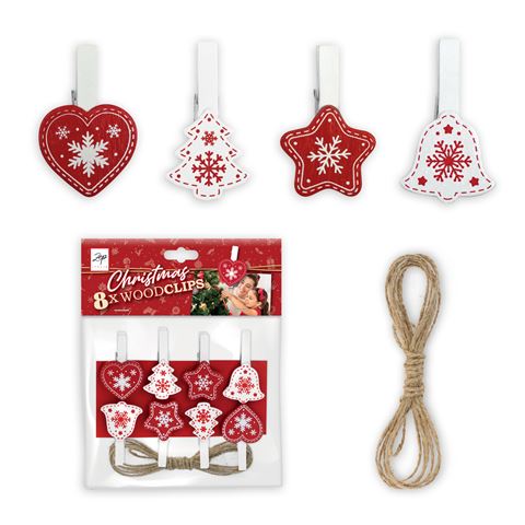 Zep Christmas Kit Holzklammern Rot Lk38r 8 Stück