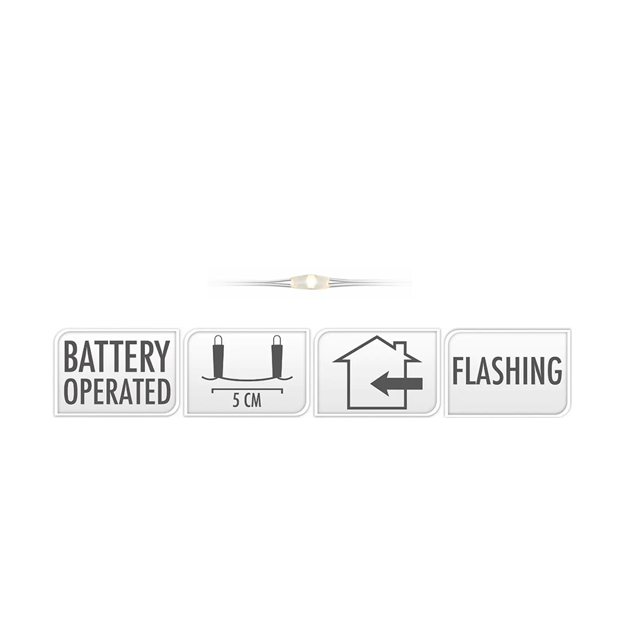 Silberdraht blinkende LED WW 100 LEDs 495cm