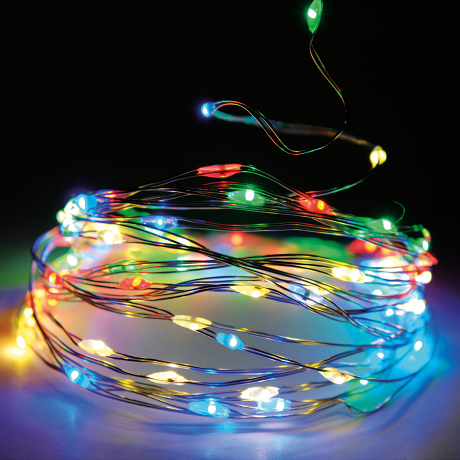 Silberdraht LED mehrfarbig 320 LEDs 3190cm