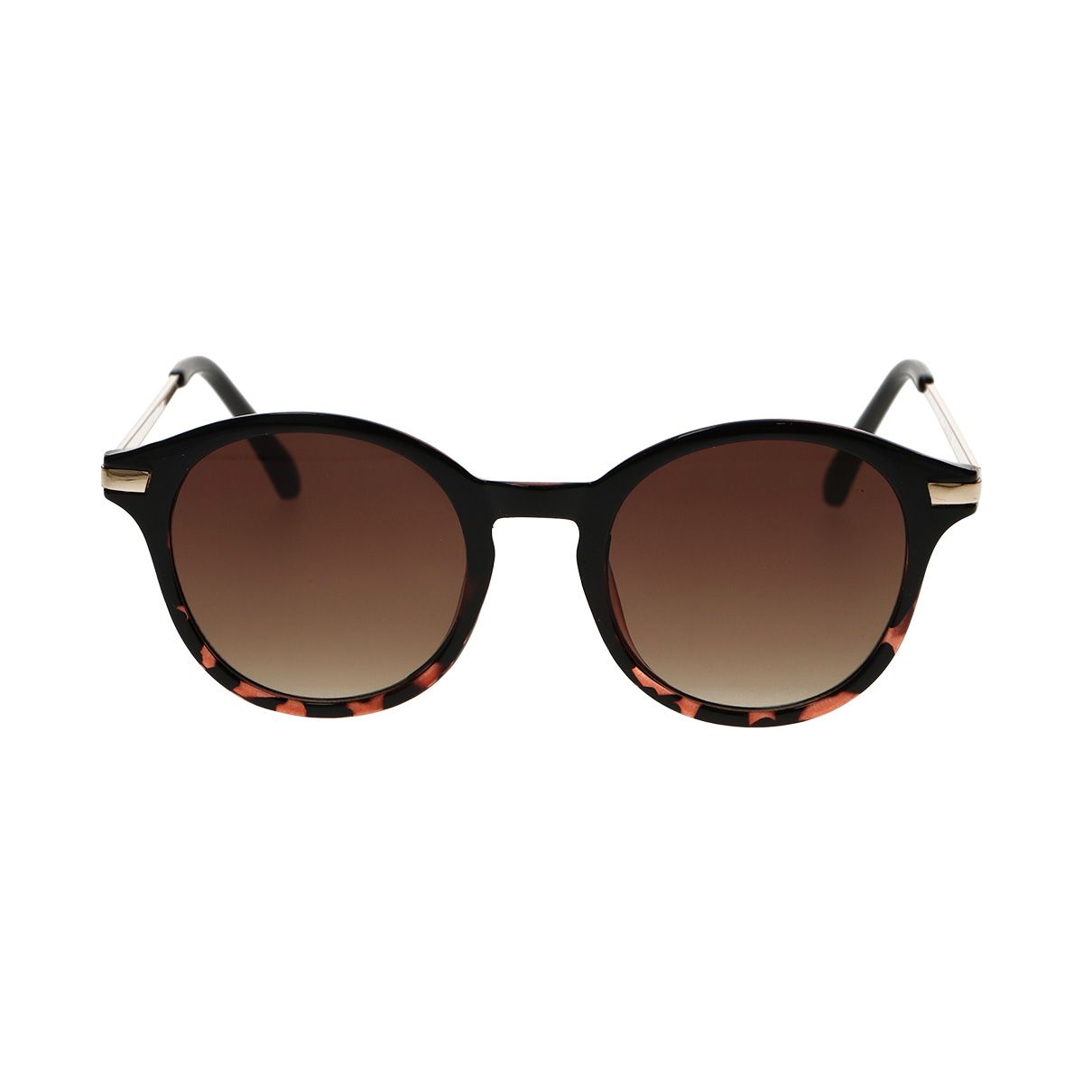 Spektrumspektrum Sonnenbrille rund halb Schildkröte schwarze Damen