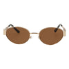 Spectrum-Sonnenbrille im Retro-Stil, ovales Metall, braunes Glas
