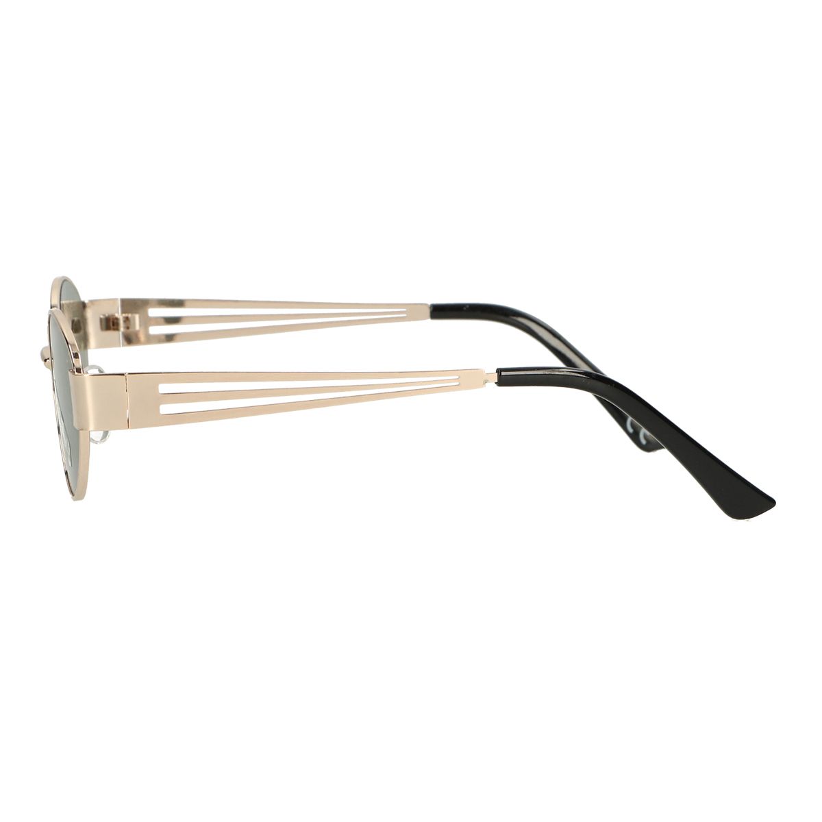 Spectrum-Sonnenbrille im Retro-Stil, ovales Metall, grünes Glas