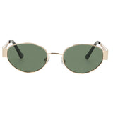 Spectrum-Sonnenbrille im Retro-Stil, ovales Metall, grünes Glas - afbeelding 3