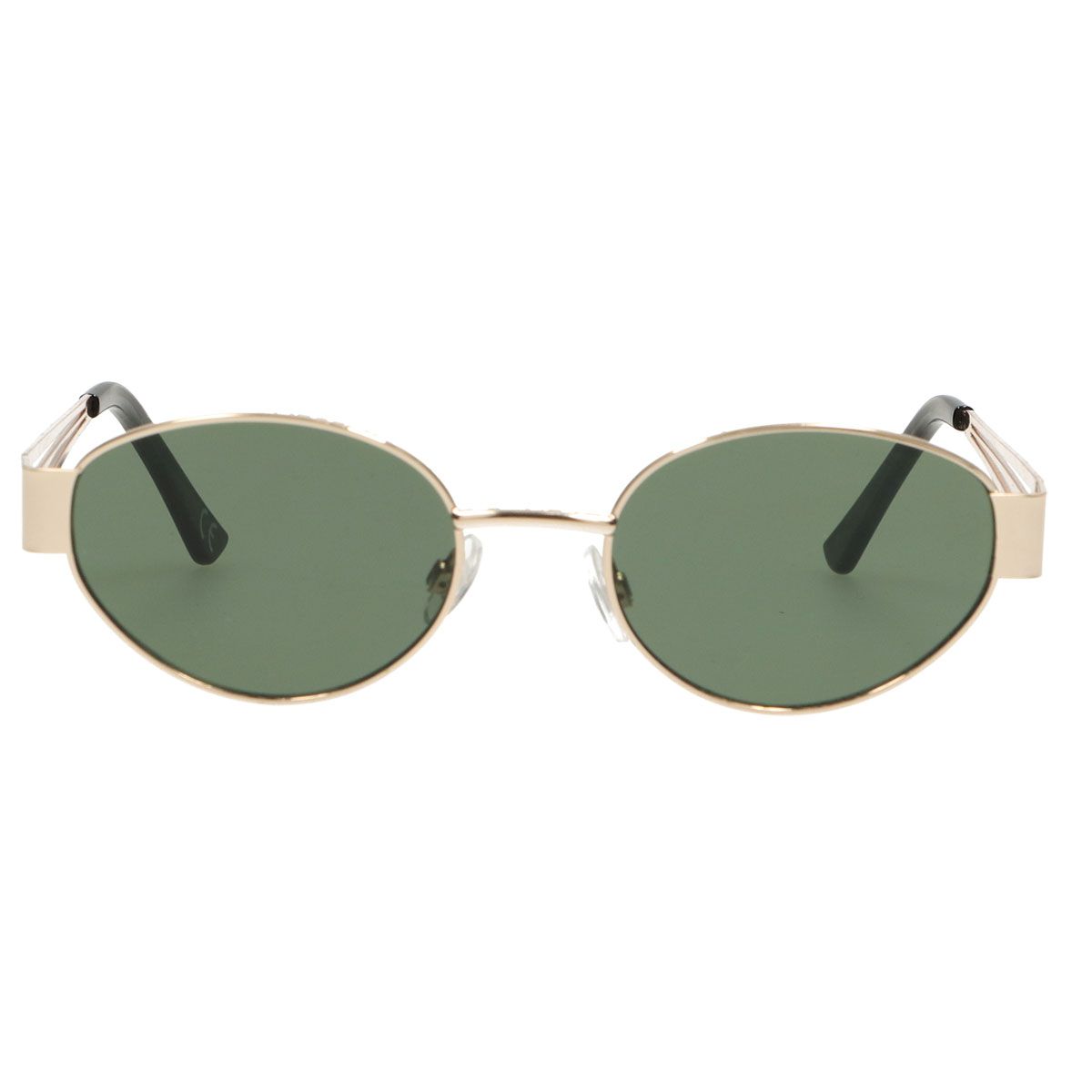 Spectrum-Sonnenbrille im Retro-Stil, ovales Metall, grünes Glas