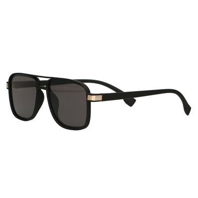 Spectrum Sonnenbrille schwarz rechteckig Rauchglas Herren