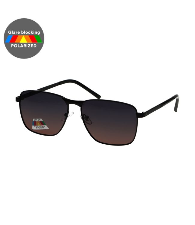 Spektrumspektrum polariazierte Sonnenbrille rechteckige Matt schwarze braune Männer